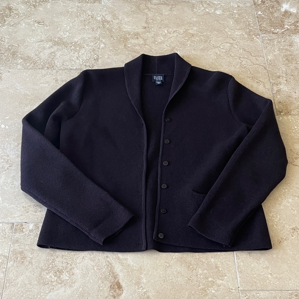 Italian Wool Brown Button-Up Sweater